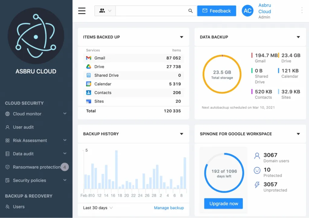 SpinBackup app for freelancers