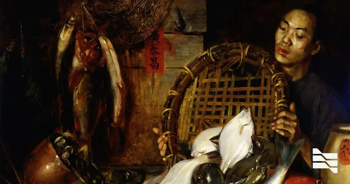 A detailed classic painting captures a market scene, reflecting themes discussed in 'Gig Economy and Freelancers State'.