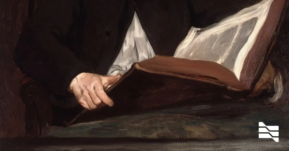 Close-up of a classic painting depicting a person's hands elegantly holding an open book, symbolizing the meticulous process of identifying tax deductions for the self-employed.