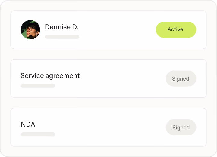 Collect contracts and documents for contractors in Ruul