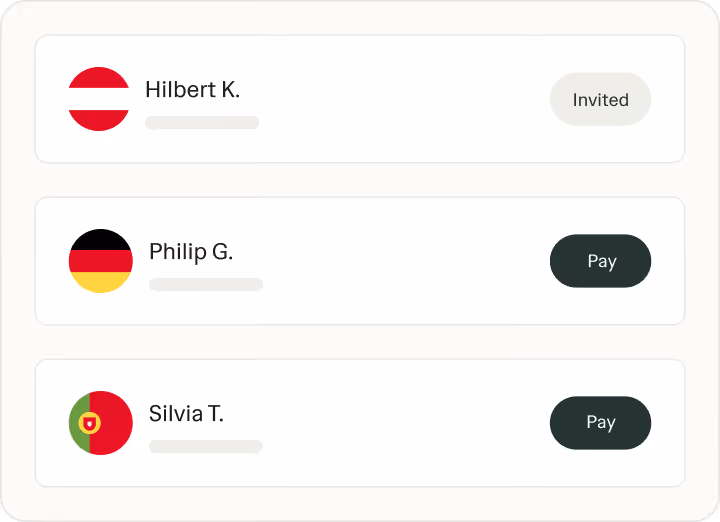 Global contractor payouts triggered programmatically through the API