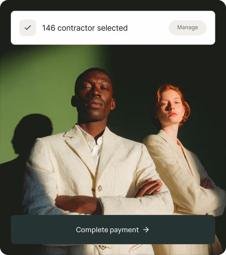 Payment completion with contractor payout details in Ruul
