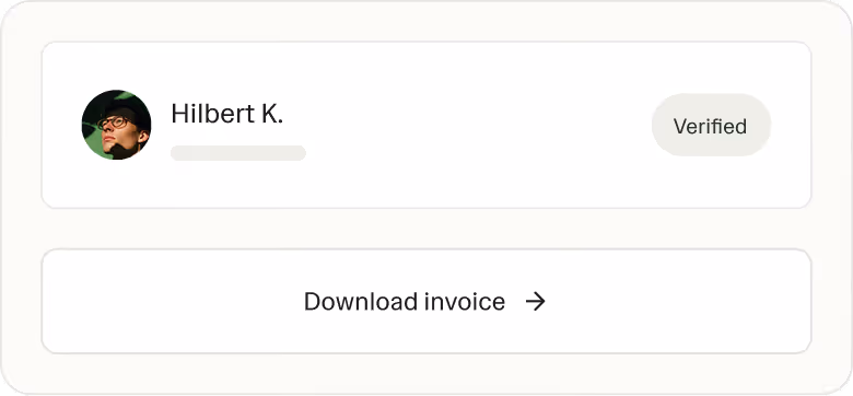 Ruul pay contractor feature showing contractor selection