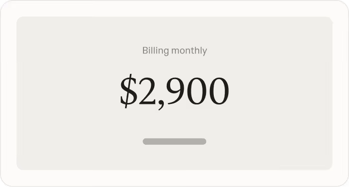 Ruul subscription billing interface showing monthly recurring invoice setup