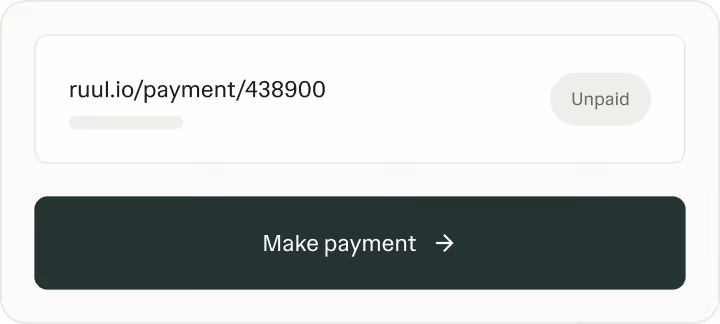 Single payment link for clients to review and pay, compatible with wallets and banks you already use